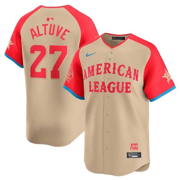 Men%27s American League #27 Jose Altuve Cream 2024 All-Star Limited Stitched Baseball Jersey->2024 mlb all-star->MLB Jersey